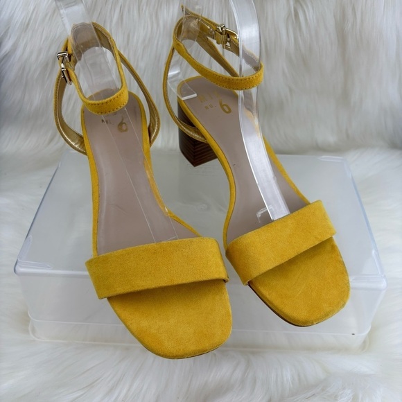 MIX NO.6 SUEDE HEELS SANDALS SIZE 8.5 WOMAN YELLOW COLOR - Picture 1 of 8